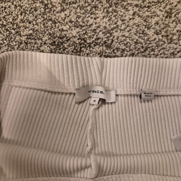 Vince Comfy Cropped Wide Ribbed Pants in Off White - Picture 5 of 8